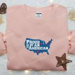 4th of July USA Map Embroidered Shirt: Proud American Best Patriotic Shirts & National Day Gifts