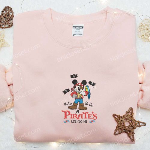 Pirate Life Mickey Embroidered Shirt: Disney Characters Best Gift Idea