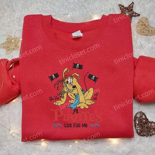 Pirate’s Life Pluto Embroidered Shirt – Disney Characters Best Gift Idea