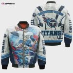 Afc South Division Tennessee Titans Logo Bomber Jacket – White And Blue