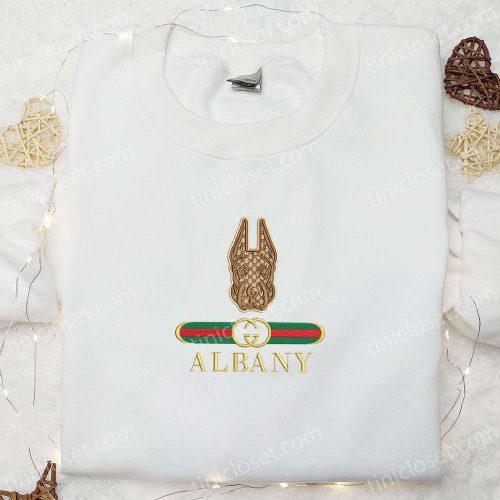 Albany Great Danes x Gucci Embroidered Shirt & NCAA Sports Hoodie – Best Gift Idea