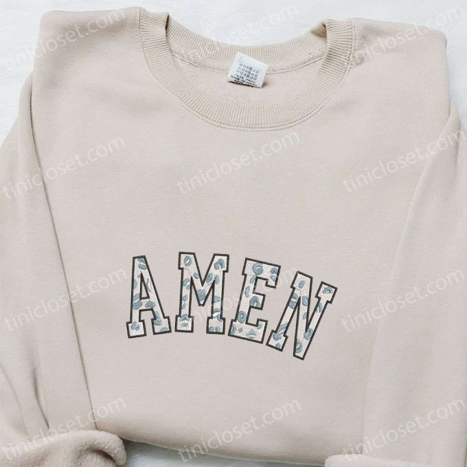 Stylish Amen Leopard Embroidered Shirt & Thanksgiving Hoodie: Best Holiday Gift Ideas