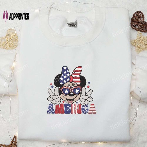 Stylish American Daisy Duck Embroidered Shirt with Glasses – Perfect Disney National Day Gift