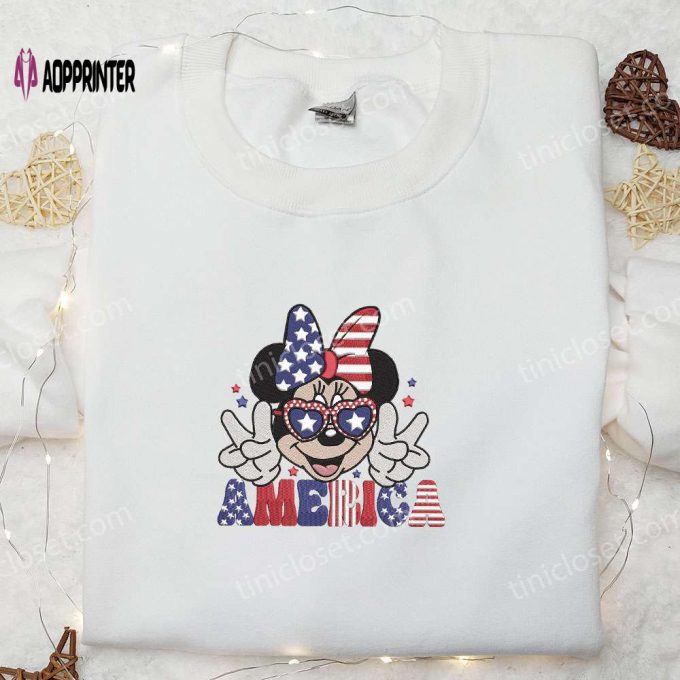 Shop the America Minnie Mouse Independence Day Embroidered Shirt – Best Disney Patriotic Shirts