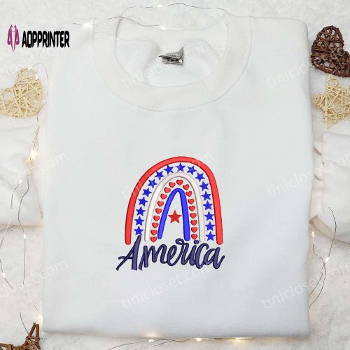 Shop the American Sunflower Embroidered Shirt – Perfect National Day Gift Best Patriotic Shirt!