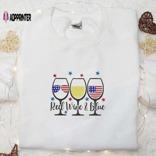 4th of July Hotdog Embroidered Shirt: Funny Gift for National Day