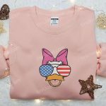 Stylish American Daisy Duck Embroidered Shirt with Glasses – Perfect Disney National Day Gift