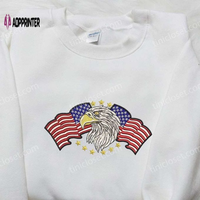 American Flag & Eagle Embroidered Shirt: Perfect National Day Gifts Best Patriotic Shirts