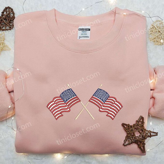 Show Your Patriotism with our American Flag Embroidered Shirt – Perfect National Day Gift!