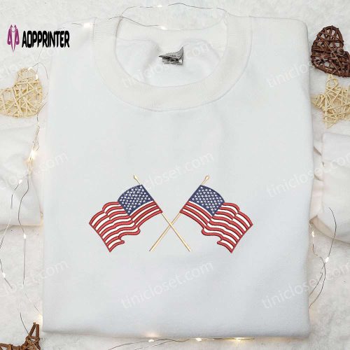 Shop the Best Patriotic America Rainbow Embroidered Shirt – Perfect National Day Gifts!