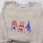 Show Your Patriotism with American Gnomes 4th of July Embroidered Shirt – Best Patriotic Shirts & National Day Gifts