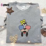 4th of July Goofy Shirt: Patriotic Disney Embroidered Tee with Glasses