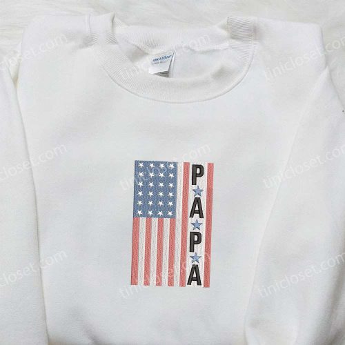 American Papa Embroidered Shirt – Best Patriotic Shirts for National Day Gifts