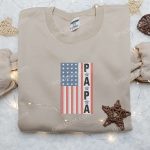 American Papa Embroidered Shirt – Best Patriotic Shirts for National Day Gifts