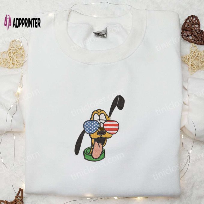 American Pluto Embroidered Shirt: Disney National Day Gift