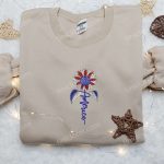 Shop the Best American Sunflower Embroidered Shirt – Perfect National Day Gift