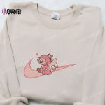 Disney Characters Embroidered Sweatshirt: Angel Love x Swoosh Cartoon Hoodie Perfect Valentine s Day Gift