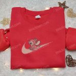 Disney Characters Embroidered Sweatshirt: Angel Love x Swoosh Cartoon Hoodie Perfect Valentine s Day Gift