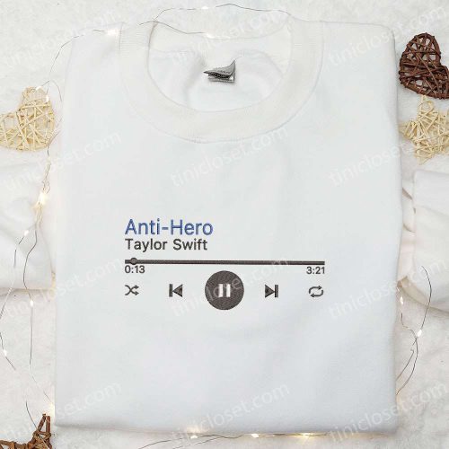 Taylor Swift Embroidered Shirt & Hoodie: Exclusive Anti Hero Eras Tour Merch Perfect Music Gift