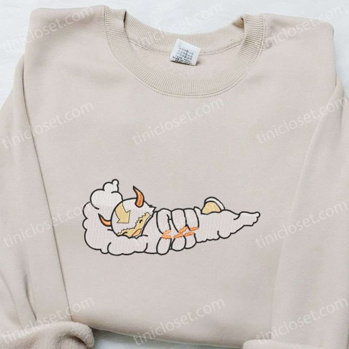 Appa Cloud x Nike Swoosh Anime Sweatshirt: Avatar & Nike Inspired Embroidered Shirt