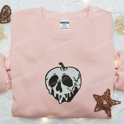 Apple Skull Embroidered Hoodie & Sweatshirt: Best Halloween Gifts