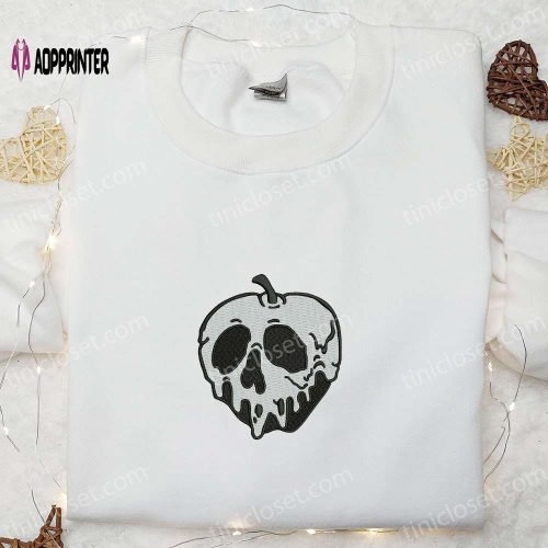 Apple Skull Embroidered Hoodie & Sweatshirt: Best Halloween Gifts