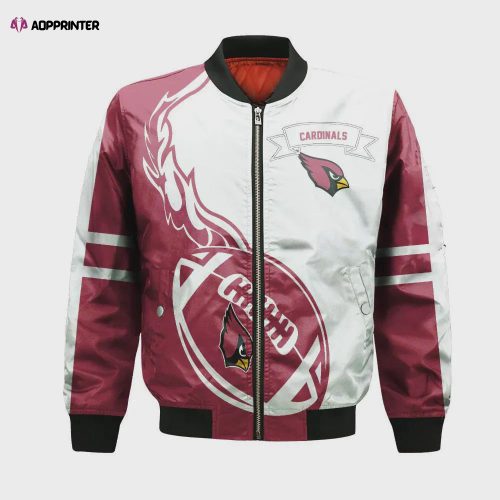 Arizona Cardinals Bomber Jacket 3D Printed Team Logo Custom Text And Number