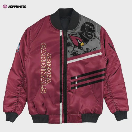 Arizona Cardinals Players Logo Pattern Bomber Jacket – Red