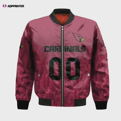 Arizona Cardinals Bomber Jacket 3D Printed Flame Ball Pattern