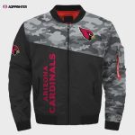 Arizona Cardinals Camo Pattern Bomber Jacket – Black And Gray