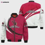 Arizona Cardinals Logo Curve Pattern Bomber Jacket – White Red