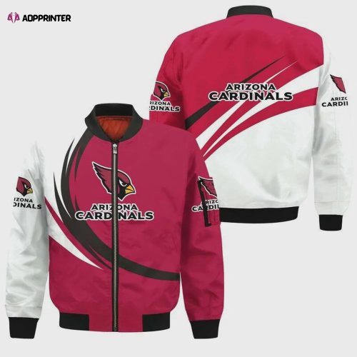 Arizona Cardinals Logo Pattern Bomber Jacket – Red And White