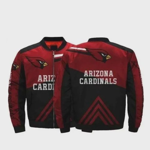 Arizona Cardinals Logo Pattern Bomber Jacket – Red