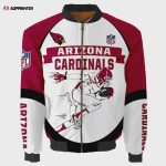 Arizona Cardinals Logo Pattern Bomber Jacket – Red And White