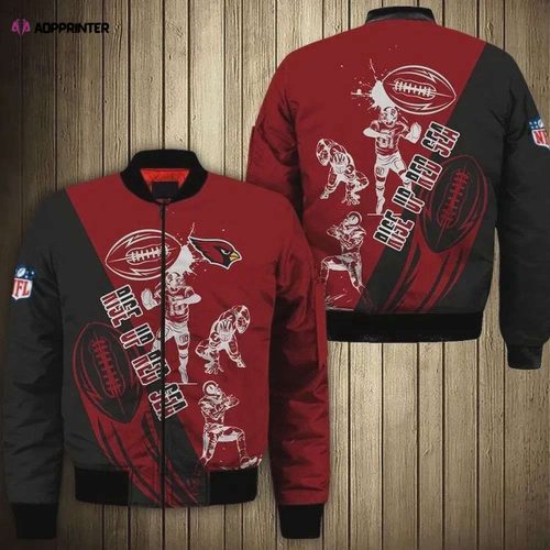 Arizona Cardinals Team Logo Bomber Jacket – Red And Black