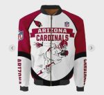 Arizona Cardinals Players Running Pattern Bomber Jacket – White And Red