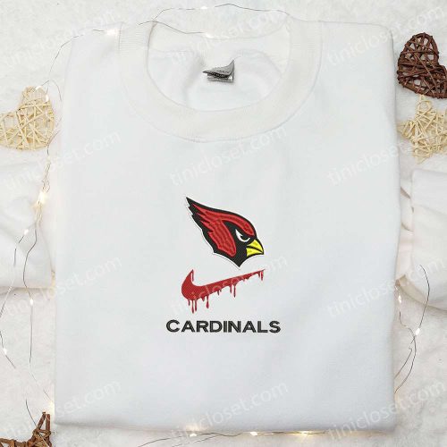 Arizona Cardinals Nike Swoosh Drip Shirt & NFL Sports Embroidered Hoodie – Best Gift Idea