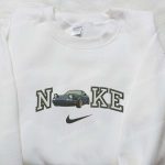 Aston Martin x Nike Embroidered Shirt: Vintage Car Design Transportation Tee