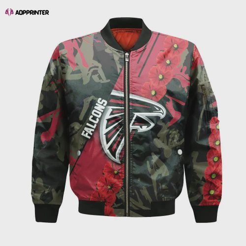 Atlanta Falcons Bomber Jacket Graphic Heart Team Logo Bomber Jacket