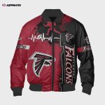 Atlanta Falcons Bomber Jacket Graphic Heart Team Logo Bomber Jacket