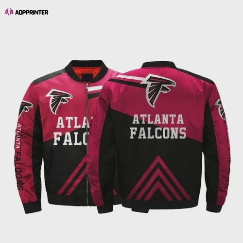 Atlanta Falcons Graphic Balls Gift Team Logo Bomber Jacket – White And Red