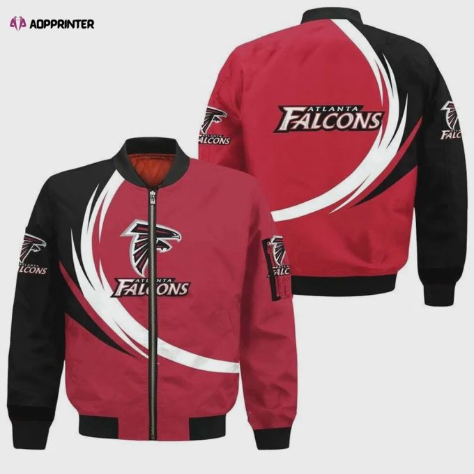 Atlanta Falcons Team Logo Bomber Jacket – Red And Black