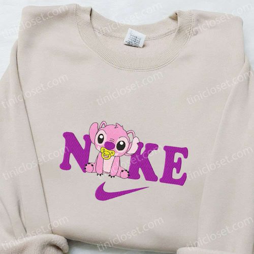 Baby Angel x Nike Cartoon Sweatshirt: Best Nike Inspired Embroidered Shirt Perfect Birthday Gift