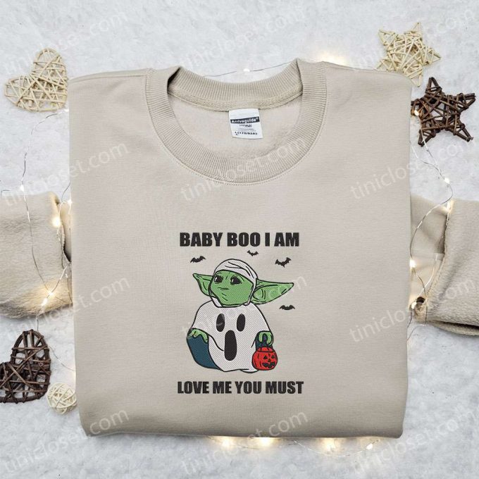 Adorable Baby Yoda Embroidered Sweatshirt: Perfect Halloween Gift Idea