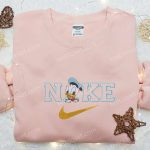 Baby Donald Duck x Nike Cartoon Embroidered Shirt Custom Nike Tee Best Birthday Gift Ideas