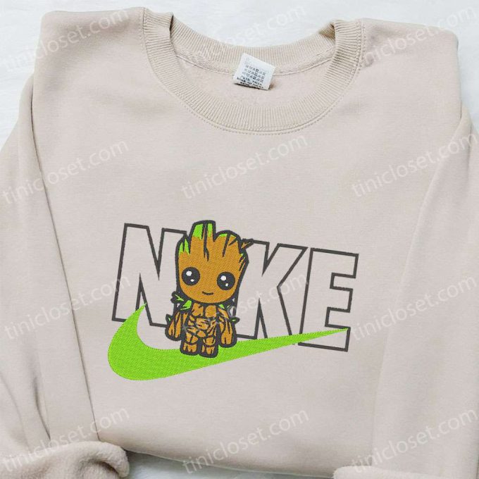 Baby Groot x Nike Movie Embroidered Tshirt – Guardians of the Galaxy Shirt Nike Inspired