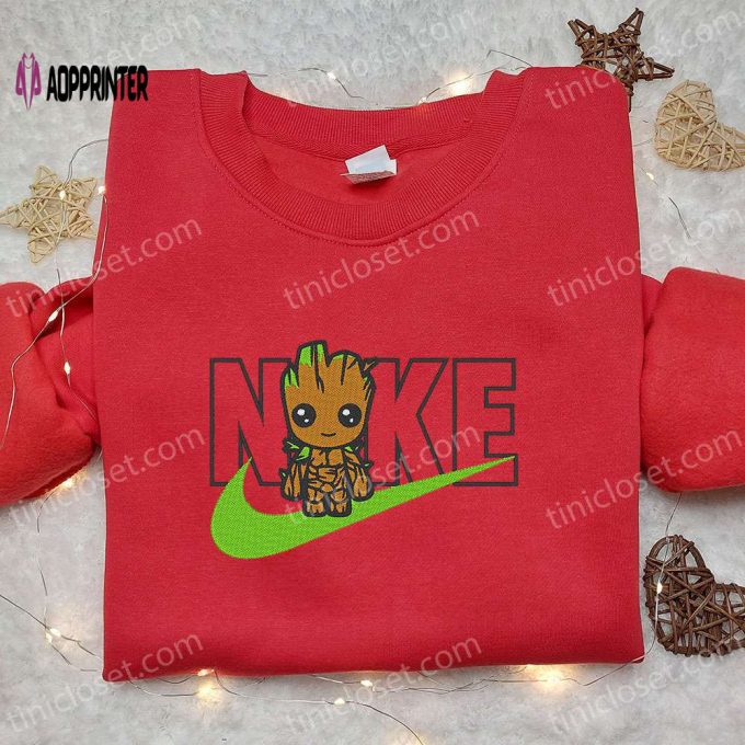 Baby Groot x Nike Movie Embroidered Tshirt – Guardians of the Galaxy Shirt Nike Inspired