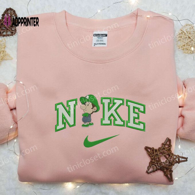 Game Mario Baby Luigi x Nike Embroidered Shirt: Stylish Nike Embroidered Shirt for Fans