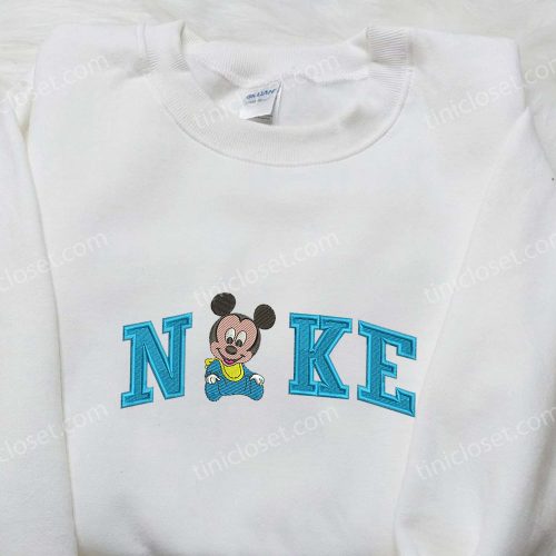 Baby Mickey Mouse x Nike Embroidered Shirt – Cartoon Disney Nike Shirt