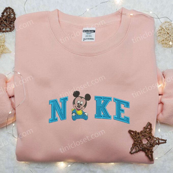 Baby Mickey Mouse x Nike Embroidered Shirt – Cartoon Disney Nike Shirt